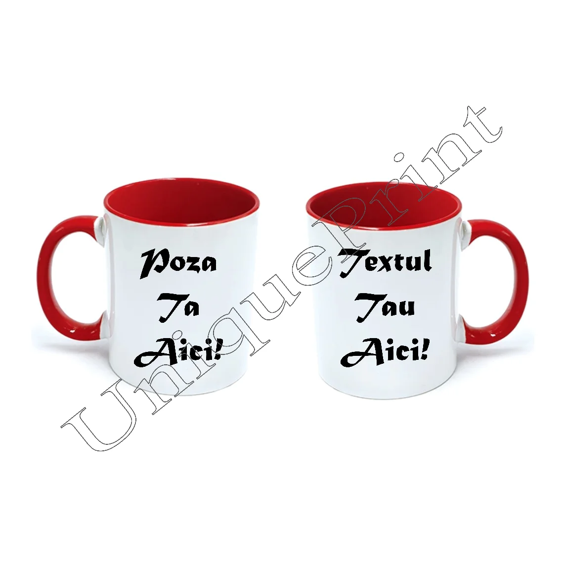 Cana cu toarta si interior rosu
